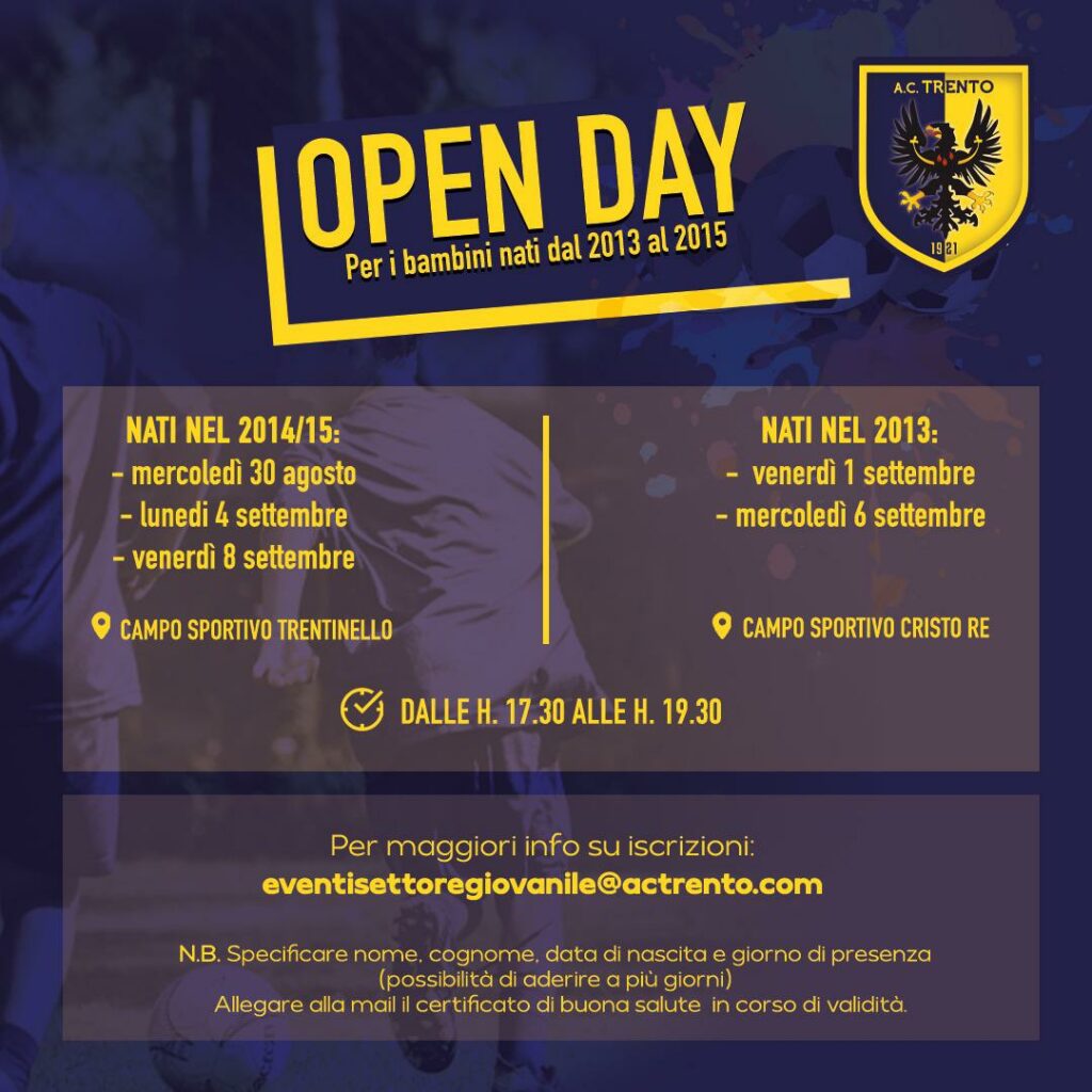 Le informazioni dell'Open Day